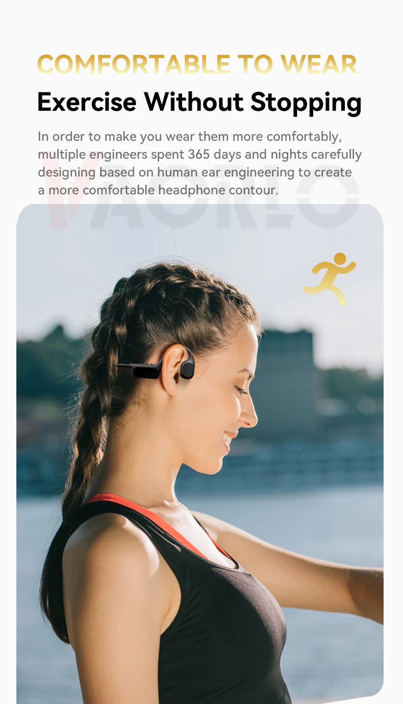 Knochenschallkopfhörer Bluetooth 5.4 Kabellose Ohrhörer IPX8 Wasserdicht für Schwimmsportler Unterstützt MP3-Player mit 32 GB RAM