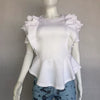 New Style Bandage Crop Top Girl Club Shirt Sexy Woman Blouse