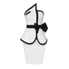 New Women Summer Patchwork Bandage  2 Two Piece  Strapless  Sleeveless Bow Top & Mini Skirt Club Party Holiday High Street Sets