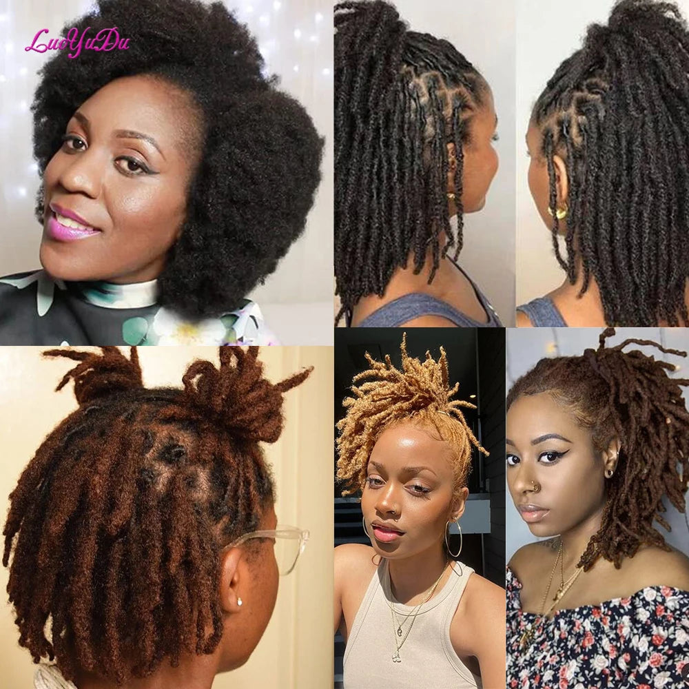 Afro kinky Curly Synthetic Braiding Hair Extensions For DIY Good Omens Cosplay 10 Inch 50g/pcs For Dreadlocks Twist Braids Hair