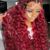 Rot und Blond Farbe Peruanische 13X4 Lace Front Echthaarperücken für Frauen Pre-Plucked 180% Remy Wavy Rot Highlight Farbe Perücken