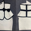 New Women Summer Patchwork Bandage  2 Two Piece  Strapless  Sleeveless Bow Top & Mini Skirt Club Party Holiday High Street Sets