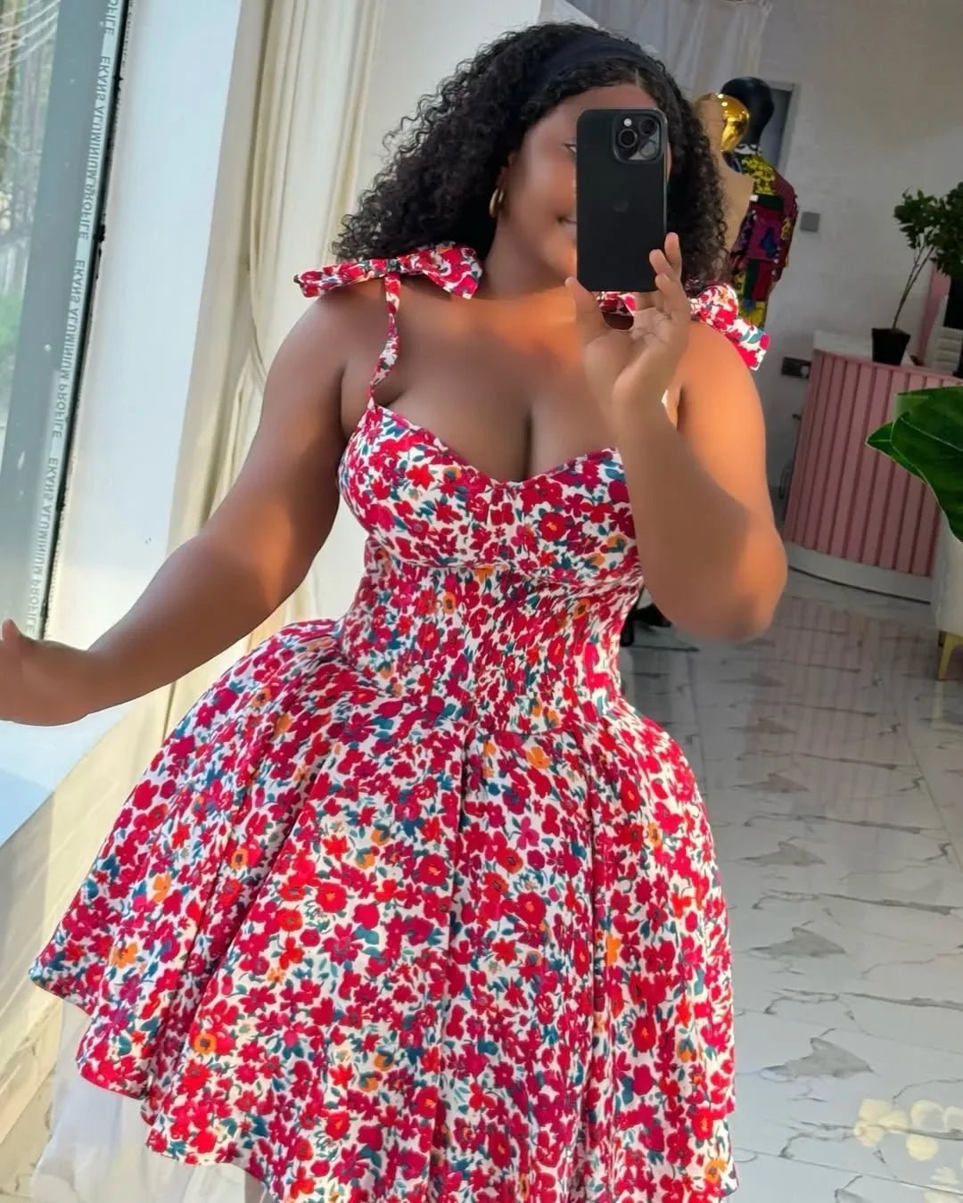 African Dresses For Women 2025 New African Clothes Dashiki Flower Print Ankara Dresses Bazin Traditional Robe Africa Dress - MAGUSTA BEAUTY