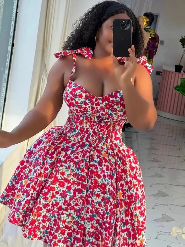 African Dresses For Women 2025 New African Clothes Dashiki Flower Print Ankara Dresses Bazin Traditional Robe Africa Dress - MAGUSTA BEAUTY