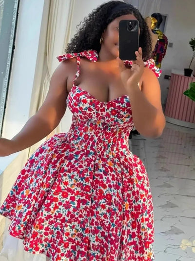 African Dresses For Women 2025 New African Clothes Dashiki Flower Print Ankara Dresses Bazin Traditional Robe Africa Dress - MAGUSTA BEAUTY