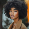 Afro Fluffy Curly Human Hair Wigs 70S Jerry Curl Wig One Wig Two Stlyes Glueless Wig Puffy Bouncy Wig Bouncy Wet and Dry Styling - MAGUSTA BEAUTY
