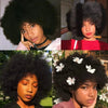 Afro Fluffy Curly Human Hair Wigs 70S Jerry Curl Wig One Wig Two Stlyes Glueless Wig Puffy Bouncy Wig Bouncy Wet and Dry Styling - MAGUSTA BEAUTY