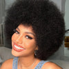Afro Fluffy Curly Human Hair Wigs 70S Jerry Curl Wig One Wig Two Stlyes Glueless Wig Puffy Bouncy Wig Bouncy Wet and Dry Styling - MAGUSTA BEAUTY