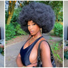 Afro Fluffy Curly Human Hair Wigs 70S Jerry Curl Wig One Wig Two Stlyes Glueless Wig Puffy Bouncy Wig Bouncy Wet and Dry Styling - MAGUSTA BEAUTY