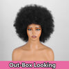 Afro Fluffy Curly Human Hair Wigs 70S Jerry Curl Wig One Wig Two Stlyes Glueless Wig Puffy Bouncy Wig Bouncy Wet and Dry Styling - MAGUSTA BEAUTY