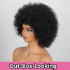 Afro Fluffy Curly Human Hair Wigs 70S Jerry Curl Wig One Wig Two Stlyes Glueless Wig Puffy Bouncy Wig Bouncy Wet and Dry Styling - MAGUSTA BEAUTY