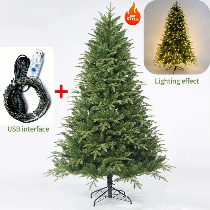 Artificial Christmas Tree PE+PVC Encryption with LED Lights Large Christmas Tree 120CM - 240CM Home Christmas New Year Decorations - MAGUSTA BEAUTY