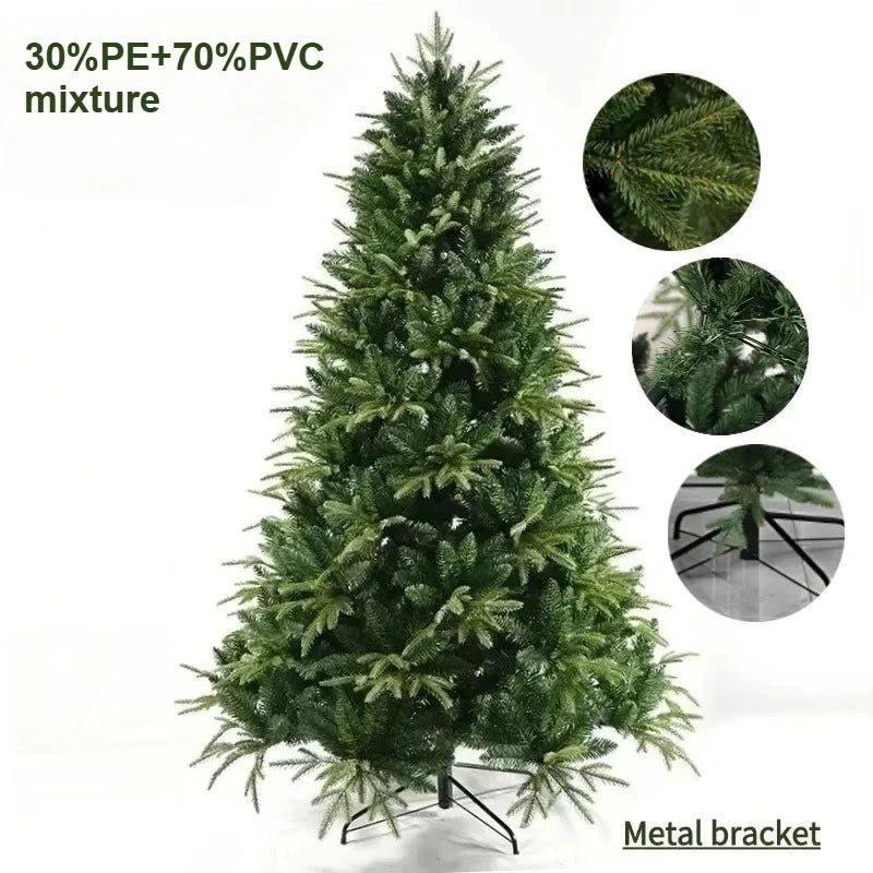 Artificial Christmas Tree PE+PVC Encryption with LED Lights Large Christmas Tree 120CM - 240CM Home Christmas New Year Decorations - MAGUSTA BEAUTY