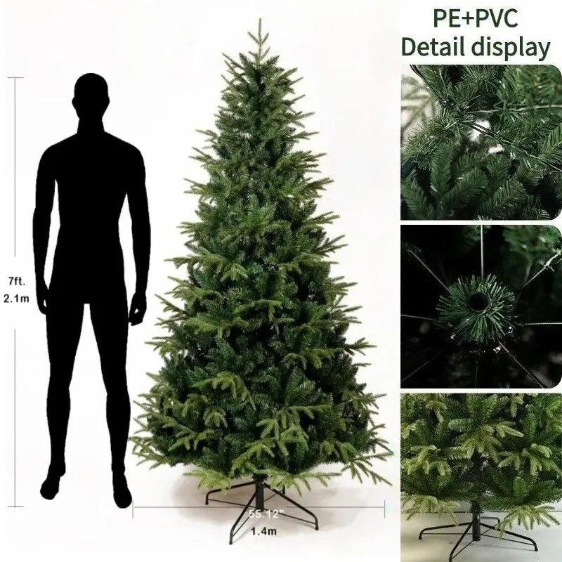 Artificial Christmas Tree PE+PVC Encryption with LED Lights Large Christmas Tree 120CM - 240CM Home Christmas New Year Decorations - MAGUSTA BEAUTY