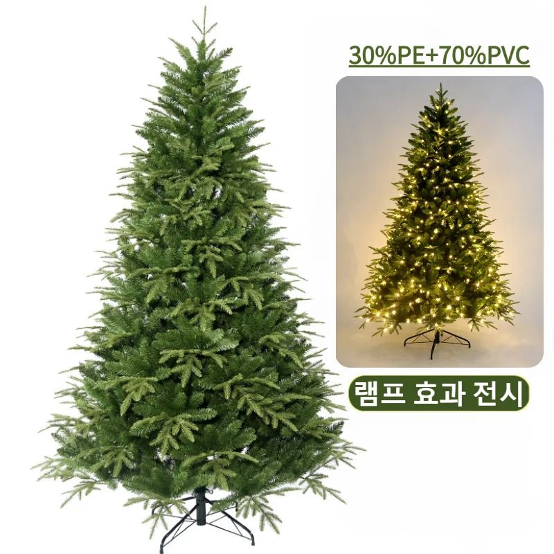 Artificial Christmas Tree PE+PVC Encryption with LED Lights Large Christmas Tree 120CM - 240CM Home Christmas New Year Decorations - MAGUSTA BEAUTY