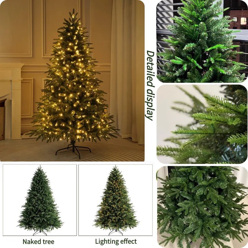 Artificial Christmas Tree PE+PVC Encryption with LED Lights Large Christmas Tree 120CM - 240CM Home Christmas New Year Decorations - MAGUSTA BEAUTY