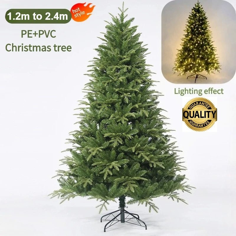 Artificial Christmas Tree PE+PVC Encryption with LED Lights Large Christmas Tree 120CM - 240CM Home Christmas New Year Decorations - MAGUSTA BEAUTY