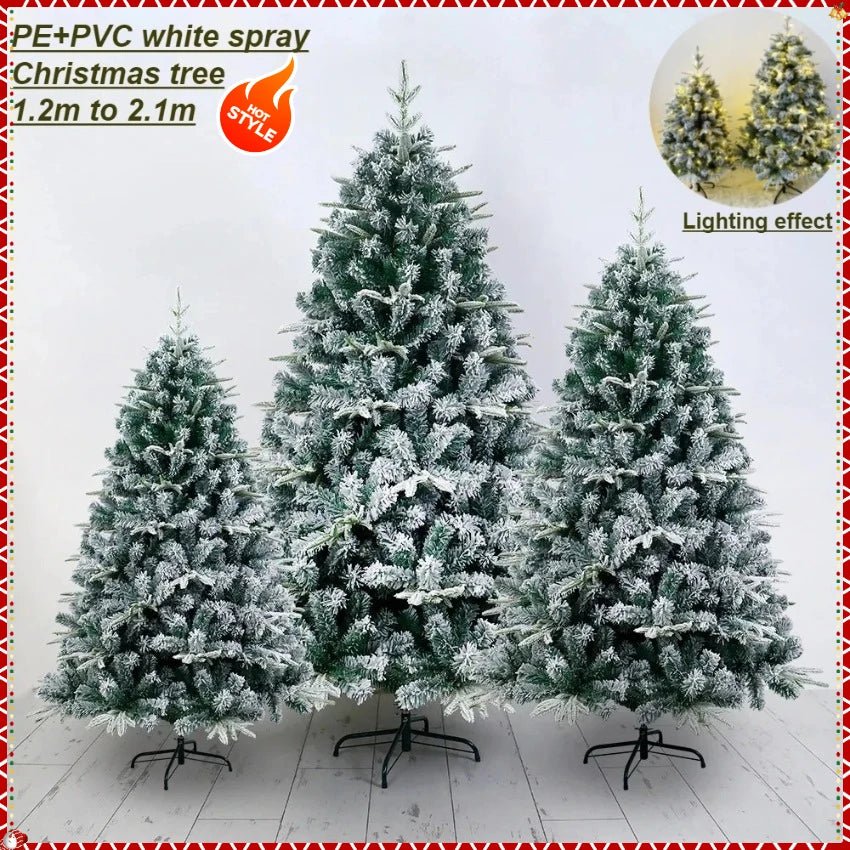 Artificial Christmas Tree PE+PVC Material Snow Spray Fusing Christmas Tree 120cm to 210cm Family Christmas Atmosphere Decoration - MAGUSTA BEAUTY