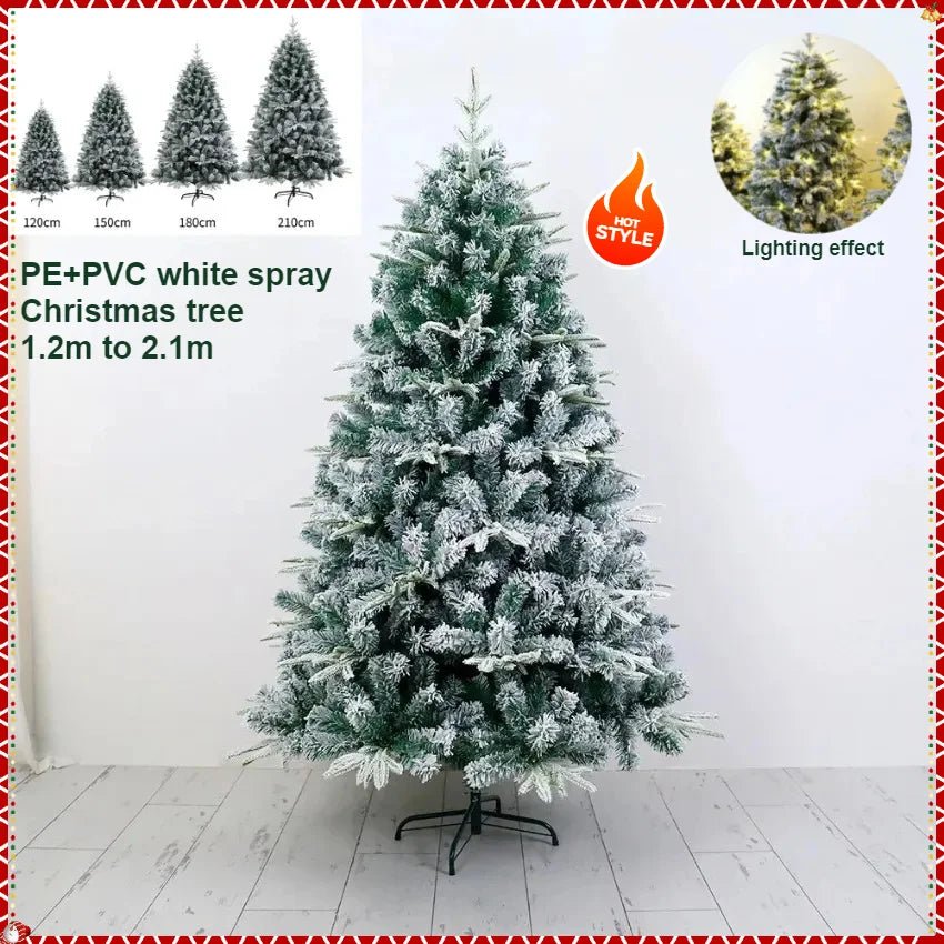 Artificial Christmas Tree PE+PVC Material Snow Spray Fusing Christmas Tree 120cm to 210cm Family Christmas Atmosphere Decoration - MAGUSTA BEAUTY