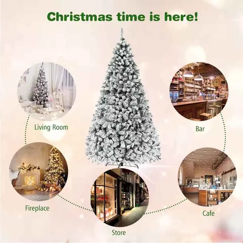 Artificial PVC Christmas Tree with Snow Pine Cones and LED Lights for Christmas Home Decoration Christmas Tree - MAGUSTA BEAUTY