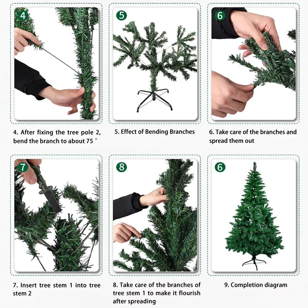 Artificial PVC Christmas Tree with Snow Pine Cones and LED Lights for Christmas Home Decoration Christmas Tree - MAGUSTA BEAUTY