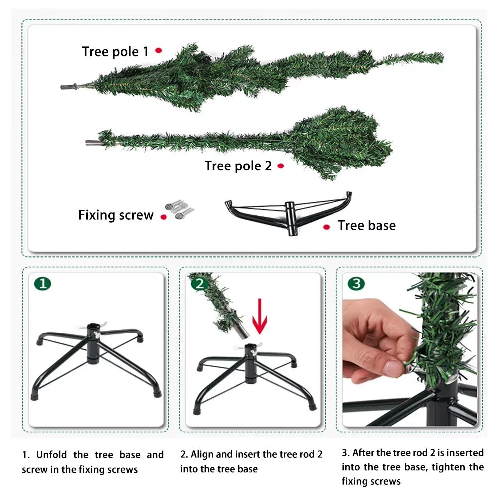 Artificial PVC Christmas Tree with Snow Pine Cones and LED Lights for Christmas Home Decoration Christmas Tree - MAGUSTA BEAUTY