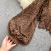 Autumn Black/White/Brown Sexy Lace Blouse Women Elegant V-Neck Puff Long Sleeve Open Back Short Tops Female Party Blusas 2021 - MAGUSTA BEAUTY