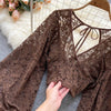 Autumn Black/White/Brown Sexy Lace Blouse Women Elegant V-Neck Puff Long Sleeve Open Back Short Tops Female Party Blusas 2021 - MAGUSTA BEAUTY