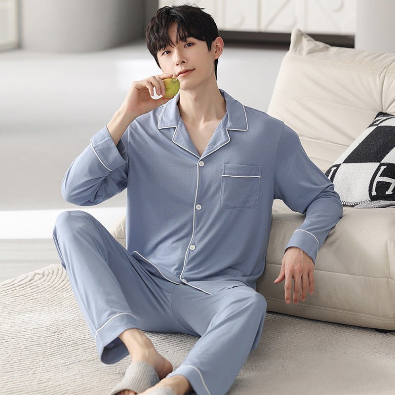 Autumn Pajamas Sets Men Long Sleeve Modal Cotton Thin Teenage Boys' Large Size Spring Outwear Home Cloth Suit Sleepwear Male - MAGUSTA BEAUTY