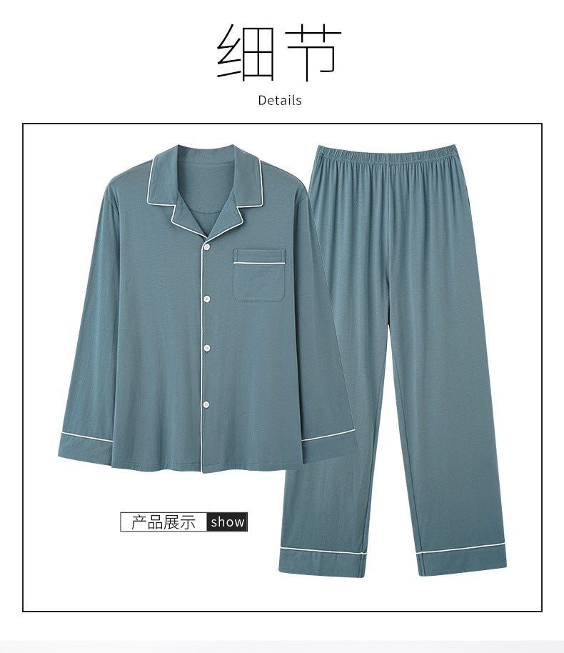 Autumn Pajamas Sets Men Long Sleeve Modal Cotton Thin Teenage Boys' Large Size Spring Outwear Home Cloth Suit Sleepwear Male - MAGUSTA BEAUTY