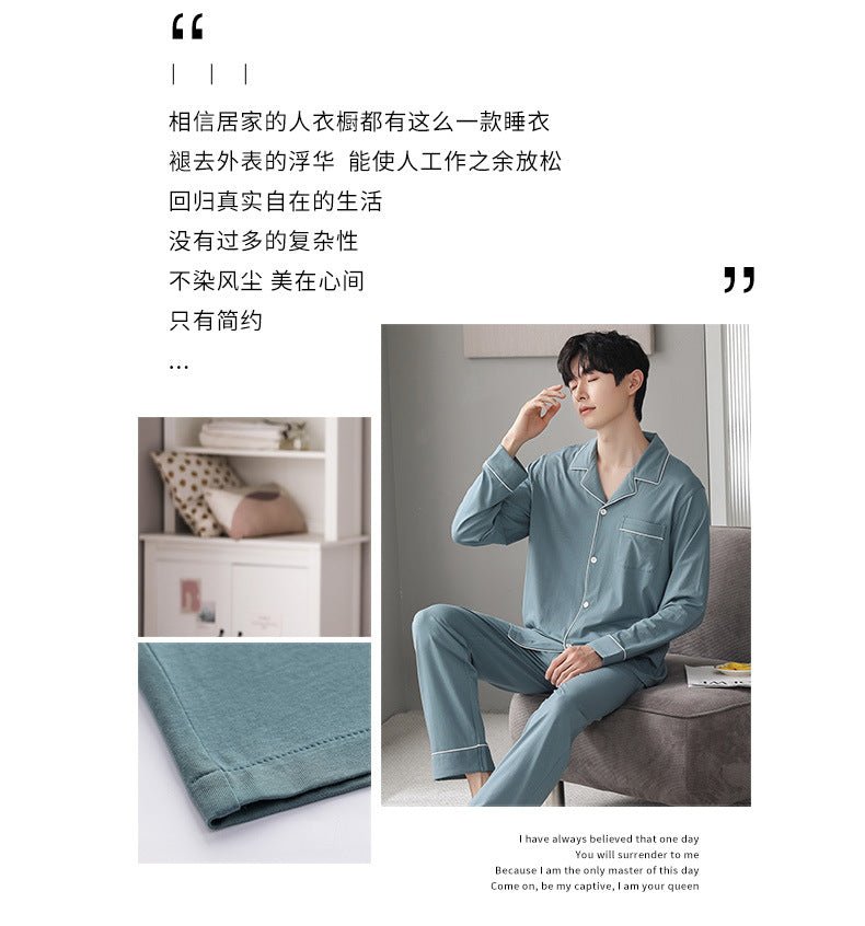 Autumn Pajamas Sets Men Long Sleeve Modal Cotton Thin Teenage Boys' Large Size Spring Outwear Home Cloth Suit Sleepwear Male - MAGUSTA BEAUTY