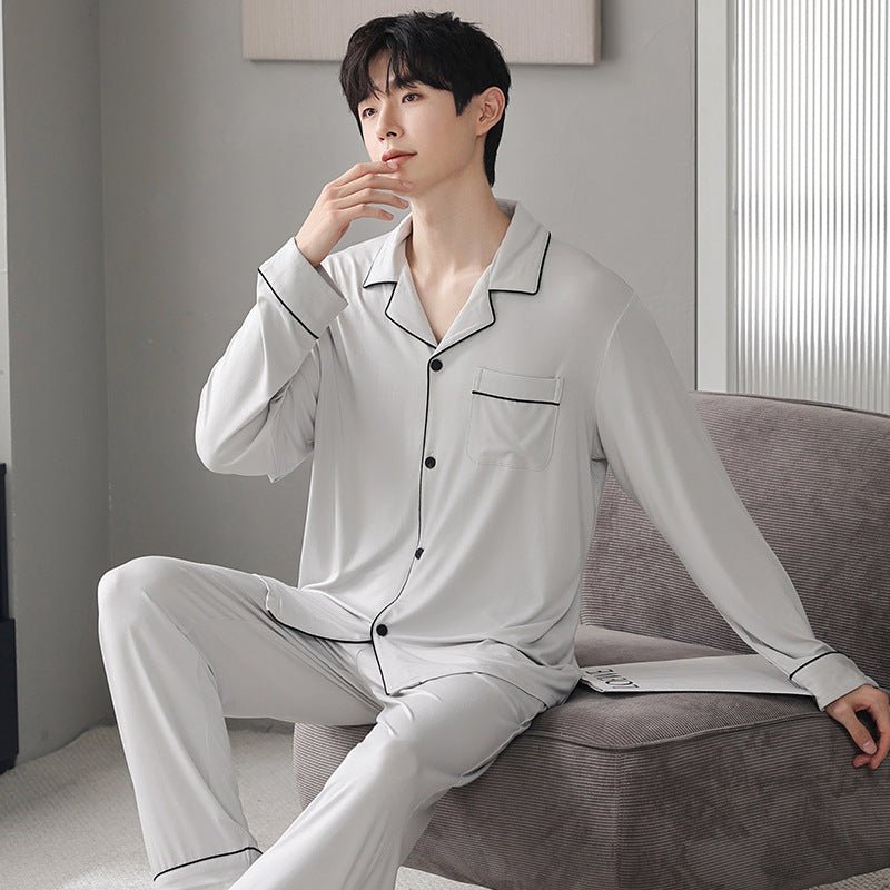 Autumn Pajamas Sets Men Long Sleeve Modal Cotton Thin Teenage Boys' Large Size Spring Outwear Home Cloth Suit Sleepwear Male - MAGUSTA BEAUTY