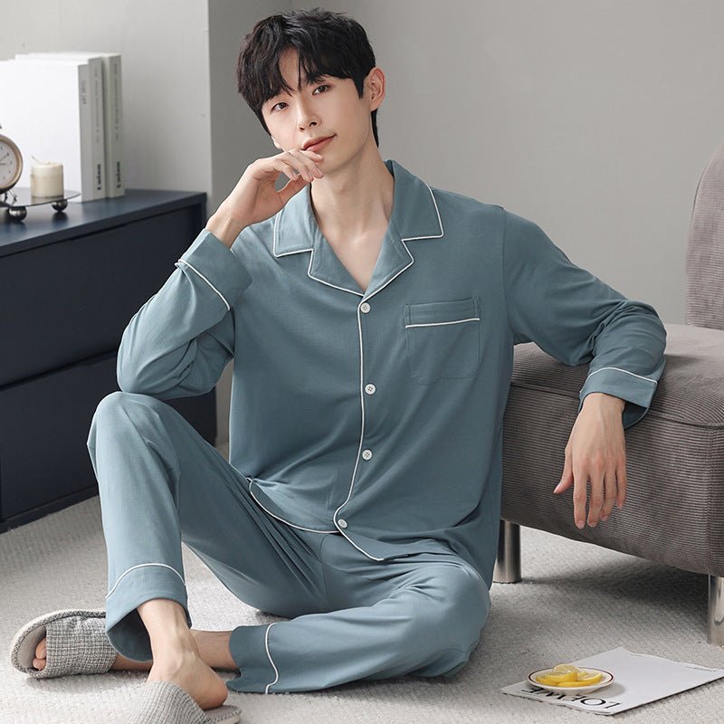 Autumn Pajamas Sets Men Long Sleeve Modal Cotton Thin Teenage Boys' Large Size Spring Outwear Home Cloth Suit Sleepwear Male - MAGUSTA BEAUTY