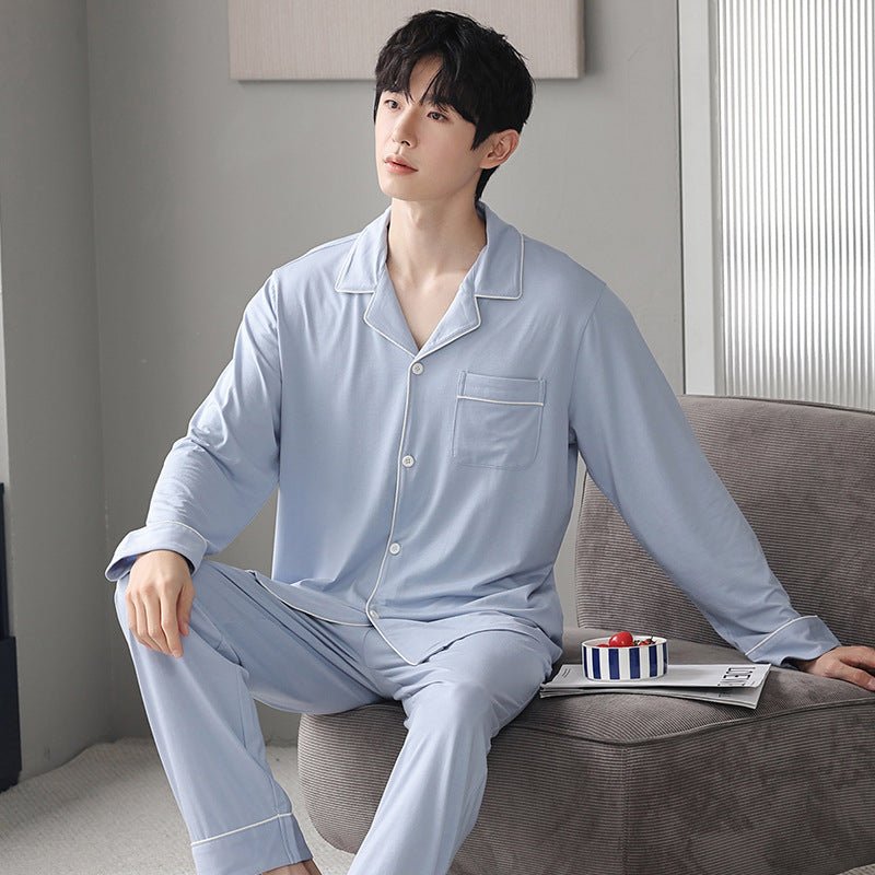Autumn Pajamas Sets Men Long Sleeve Modal Cotton Thin Teenage Boys' Large Size Spring Outwear Home Cloth Suit Sleepwear Male - MAGUSTA BEAUTY