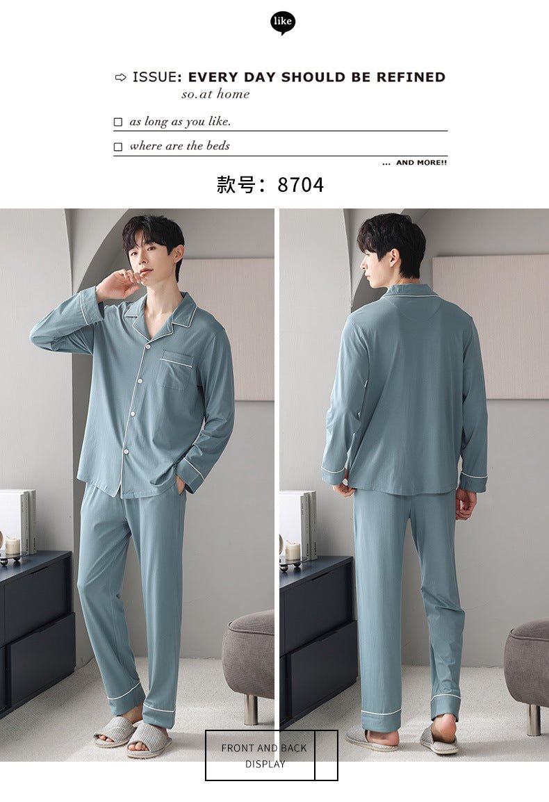 Autumn Pajamas Sets Men Long Sleeve Modal Cotton Thin Teenage Boys' Large Size Spring Outwear Home Cloth Suit Sleepwear Male - MAGUSTA BEAUTY
