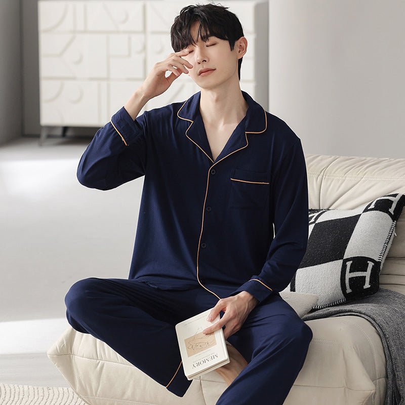 Autumn Pajamas Sets Men Long Sleeve Modal Cotton Thin Teenage Boys' Large Size Spring Outwear Home Cloth Suit Sleepwear Male - MAGUSTA BEAUTY