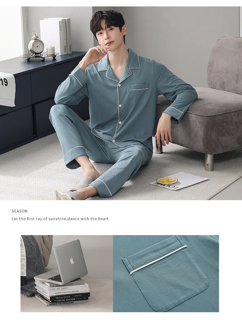 Autumn Pajamas Sets Men Long Sleeve Modal Cotton Thin Teenage Boys' Large Size Spring Outwear Home Cloth Suit Sleepwear Male - MAGUSTA BEAUTY