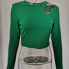 Autumn Winter Ribber Knitted T Shirts Women Green Spring Cut Out White Basic Long Sleeve Crop Tops Casual Tees - MAGUSTA BEAUTY