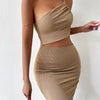 Women's Dresses Solid Sexy Backless One Shoulder Bodycon Dress