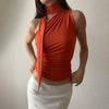 Backless Sexy Off Shoulder Halter Tank Tops Women Vintage Sleeveless Crop Top Y2K Clothes Club Female Casual Summer - MAGUSTA BEAUTY