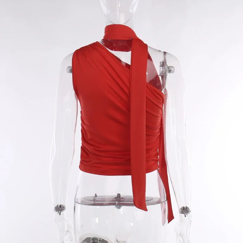 Backless Sexy Off Shoulder Halter Tank Tops Women Vintage Sleeveless Crop Top Y2K Clothes Club Female Casual Summer - MAGUSTA BEAUTY