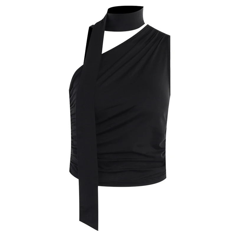 Backless Sexy Off Shoulder Halter Tank Tops Women Vintage Sleeveless Crop Top Y2K Clothes Club Female Casual Summer - MAGUSTA BEAUTY