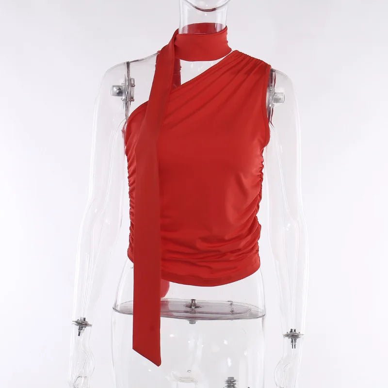 Backless Sexy Off Shoulder Halter Tank Tops Women Vintage Sleeveless Crop Top Y2K Clothes Club Female Casual Summer - MAGUSTA BEAUTY