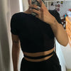 Bandage Backless White T Shirt Crop Top Women Y2k Aesthetic Clothes Korean Fashion Kawaii Short Sleeve Tshirts Sexy Summer 2022 - MAGUSTA BEAUTY