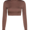 Basic Sheath Women Solid Turtleneck Tshirt Autumn Stretch Casual Undershirt Female All-match Street Activity Crop Tops - MAGUSTA BEAUTY