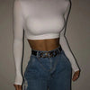 Basic Sheath Women Solid Turtleneck Tshirt Autumn Stretch Casual Undershirt Female All-match Street Activity Crop Tops - MAGUSTA BEAUTY
