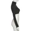 Basic Sheath Women Solid Turtleneck Tshirt Autumn Stretch Casual Undershirt Female All-match Street Activity Crop Tops - MAGUSTA BEAUTY