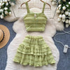Beach Boho Women's Set Strap Sleeveless Tank Top and Ruched Mini A - line Skirts Two 2 Piece Sets 2025 Summer Outfits - MAGUSTA BEAUTY