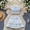 Beach Boho Women's Set Strap Sleeveless Tank Top and Ruched Mini A - line Skirts Two 2 Piece Sets 2025 Summer Outfits - MAGUSTA BEAUTY