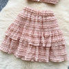 Beach Boho Women's Set Strap Sleeveless Tank Top and Ruched Mini A - line Skirts Two 2 Piece Sets 2025 Summer Outfits - MAGUSTA BEAUTY